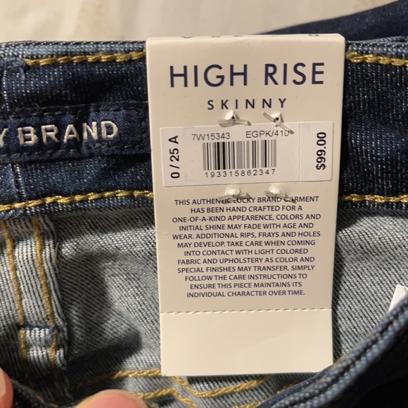 Lucky Brand New With Tags Jeans size 0 Blue Women - Picture 2 of 4